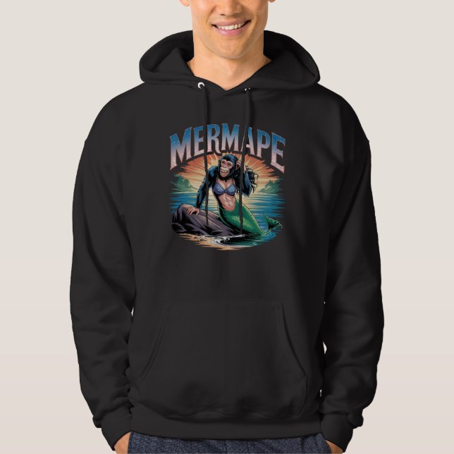 Veste À Capuche Illustration Mermape Combo Créature Drôle (Devant)