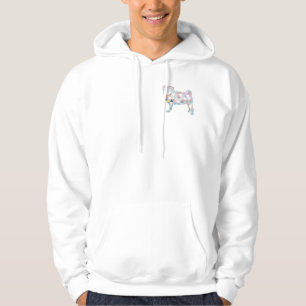 Veste À Capuche Illustration moderne de Pug faite de triangles