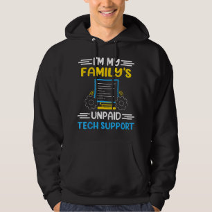 Veste À Capuche Im Mes Familles Support Technique Non Payé Funny O