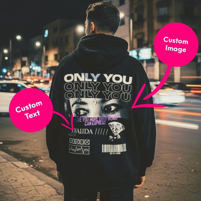 Veste À Capuche Image et nom sur mesure | Personnalisé  (Créateur téléchargé)