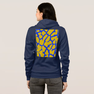 Veste À Capuche Impression Girafe Jaune Bleu
