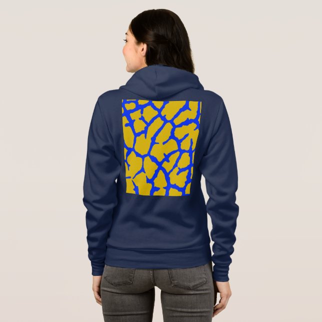 Veste À Capuche Impression Girafe Jaune Bleu (Dos entier)