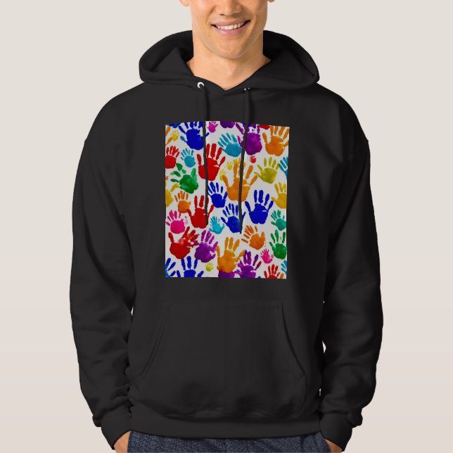 Veste À Capuche Impression manuelle colorée (Devant)