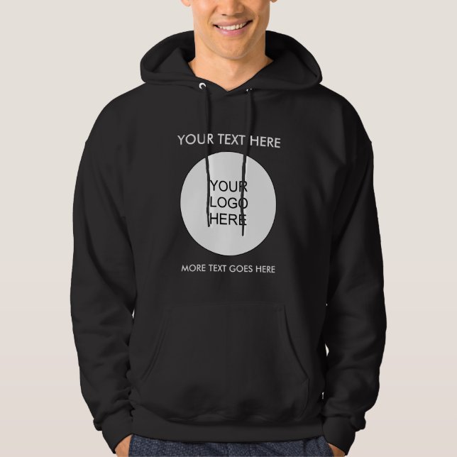 Veste À Capuche Impression personnalisée double face Logo Texte Ho (Devant)