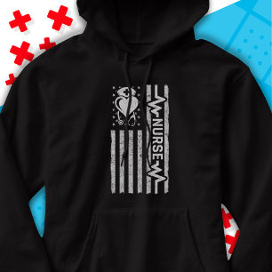 Veste À Capuche Infirmière Appréciation Héros Coeur Vie Drapeau am