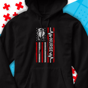 Veste À Capuche Infirmière Appréciation Héros Coeur Vie Drapeau am