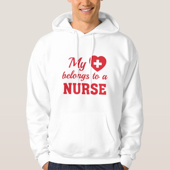 Veste À Capuche Infirmière Coeur Appartient (Devant)