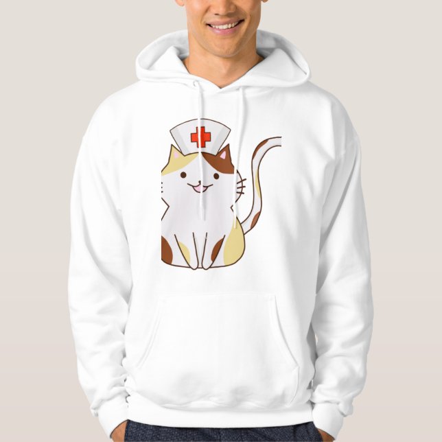 Veste À Capuche Infirmière de chats Kawaii (Devant)