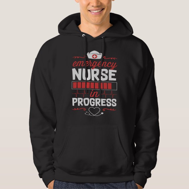 Veste À Capuche Infirmière d'urgence en formation Étudiant en écol (Devant)