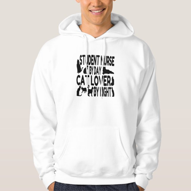 Veste À Capuche Infirmière étudiante Amoureux des chats (Devant)