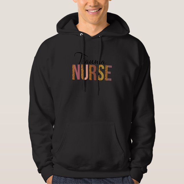 Veste À Capuche Infirmière Traumatisée Léopard Imprimé Pour Étudia (Devant)