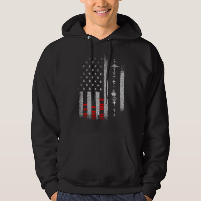 Veste À Capuche Ingénieur audio de studio Drapeau États-Unis Spéci (Devant)