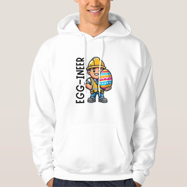 Veste À Capuche Ingénieur drôle de Pâques Egg-ineer (Devant)