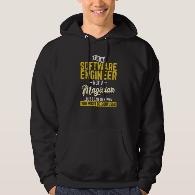 Veste À Capuche Ingénieur Logiciel Pas Un Magicien Programmeur Dév (Devant)