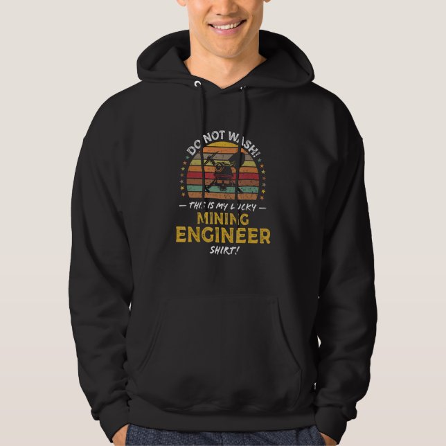 Veste À Capuche Ingénieur minier Titre du travail amusant Devis de (Devant)