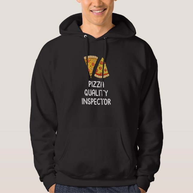 Veste À Capuche Inspecteur de qualité de pizza Pizza Amour Fromage (Devant)