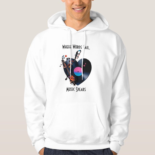 Veste À Capuche Inspirational Quote Hoodie for Music Lovers  (Devant)