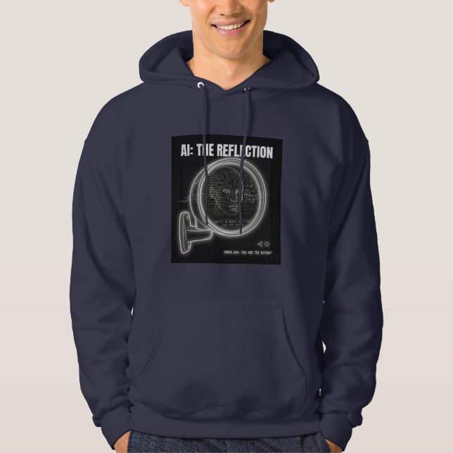 Veste À Capuche Intelligence Artificielle Miroir Données Soi Cyber (Devant)