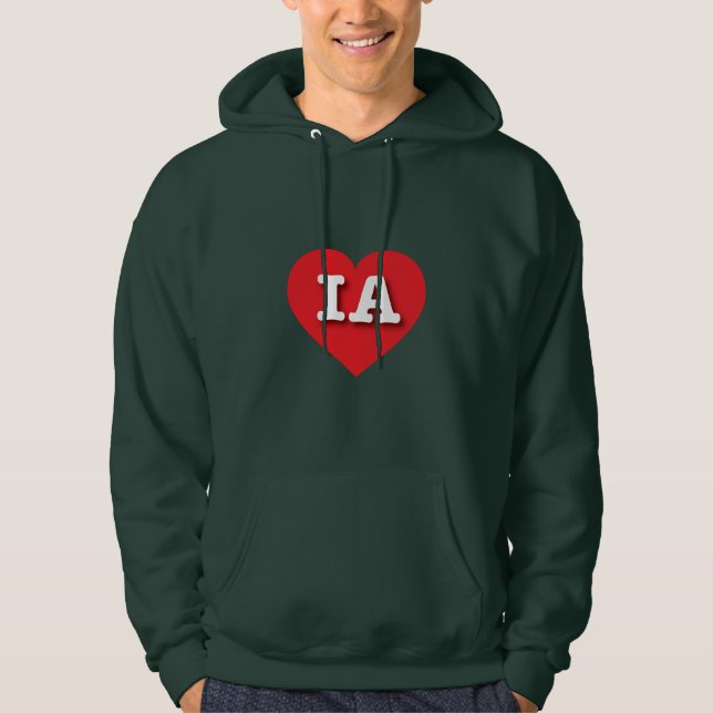 Veste À Capuche Iowa Red Heart - J'aime IA (Devant)