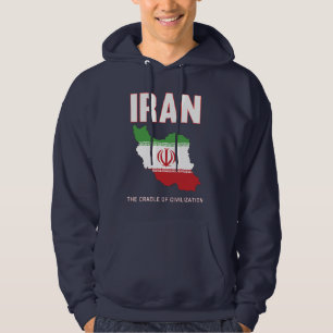 Veste À Capuche Iran Pride Carte du drapeau iranien Perse
