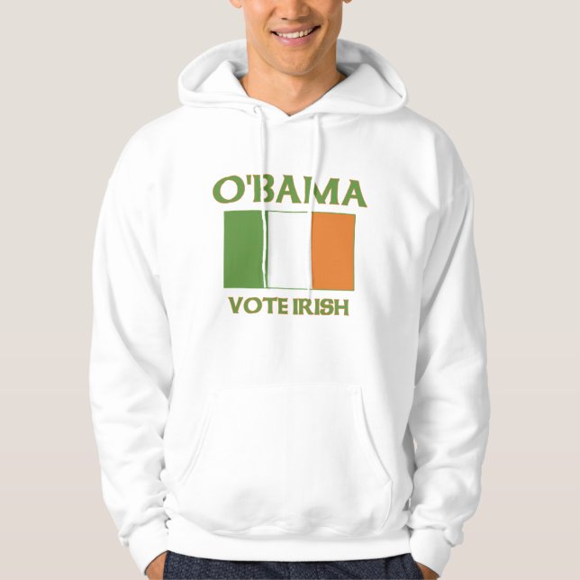 Veste À Capuche Irlandais de vote d'Obama (Devant)