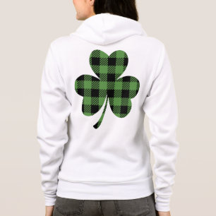 Veste À Capuche Irlandais Green Plaid Shamrock St Patrick's Day