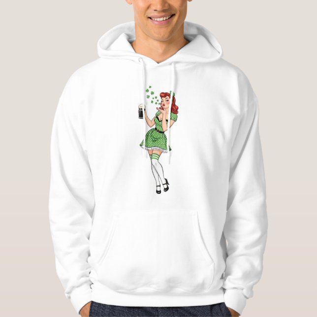 Veste À Capuche Irlandaise amatrice de bière épinglée (Devant)