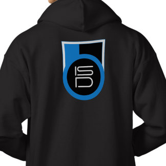Veste À Capuche ISD Hommes Noir Bleu Blanc Streetwear Imprimé Dos