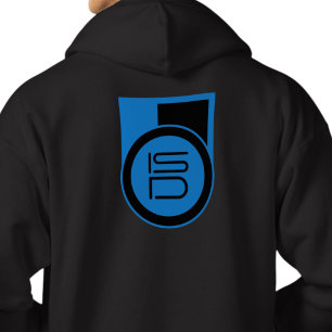 Veste À Capuche ISD Hommes Noir Bleu Logo Streetwear