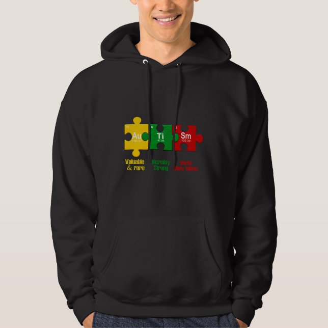 Veste À Capuche Ism Puzzle Chimie Temps Tableau Éléments Autisme A (Devant)