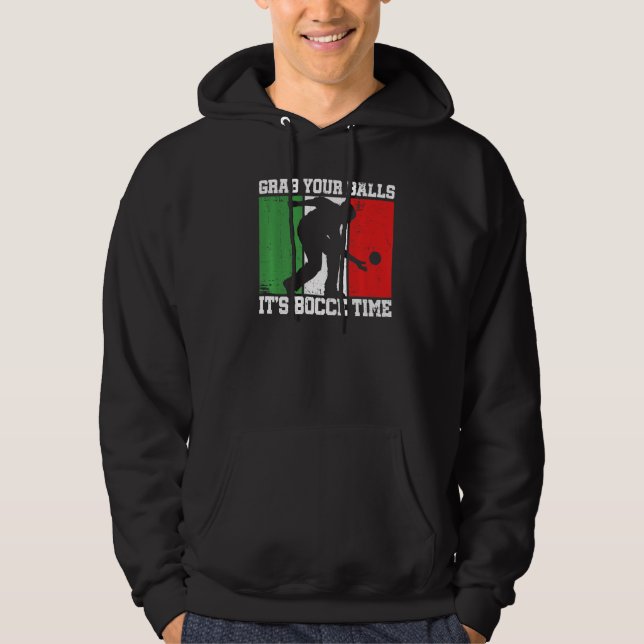 Veste À Capuche Italie Bocci Bocce Ball Citation Pour Un Bocce Ita (Devant)