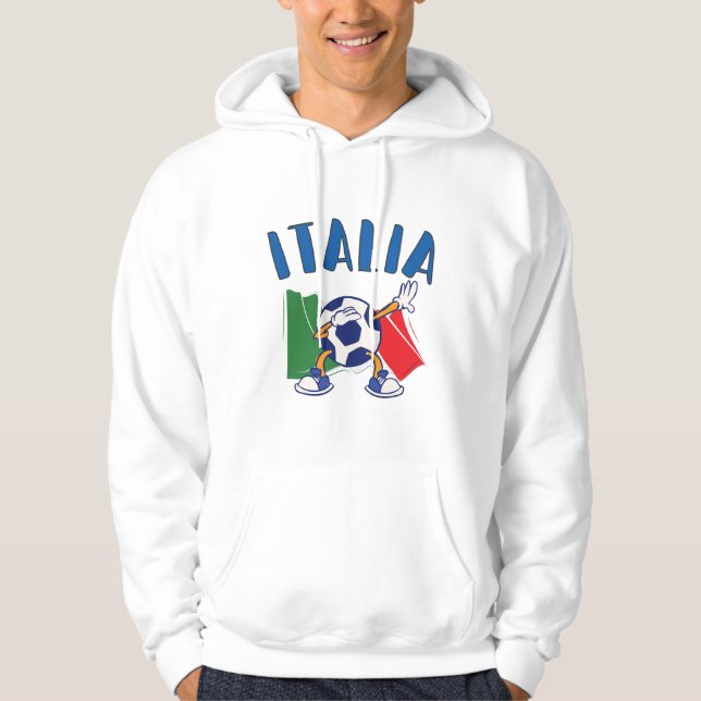 Veste À Capuche Italie Dabbing Soccer Ball Drapeau (Devant)