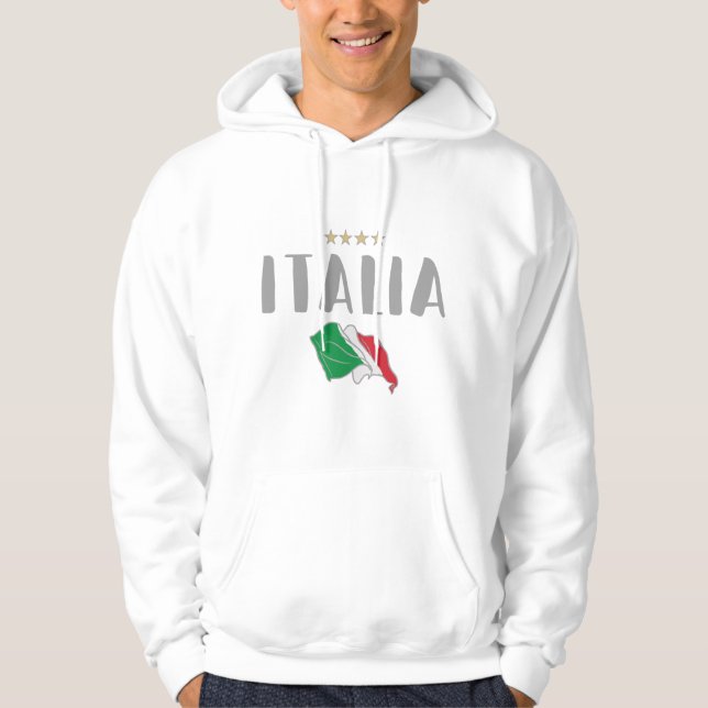 Veste À Capuche Italie Football Fan Shirt Drapeau (Devant)