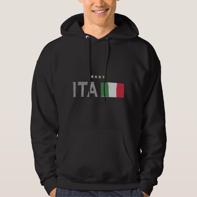 Veste À Capuche Italie Football Fan Shirt Drapeau (Devant)