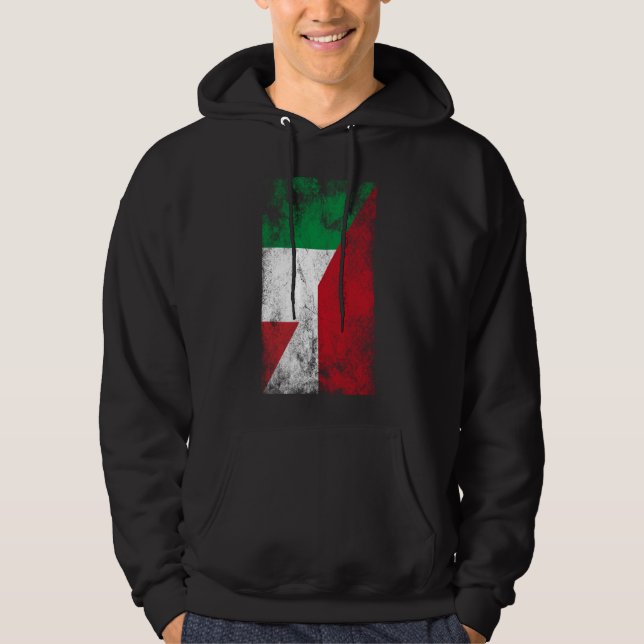 Veste À Capuche Italie Monaco drapeaux - Monégasque italien, Monac (Devant)