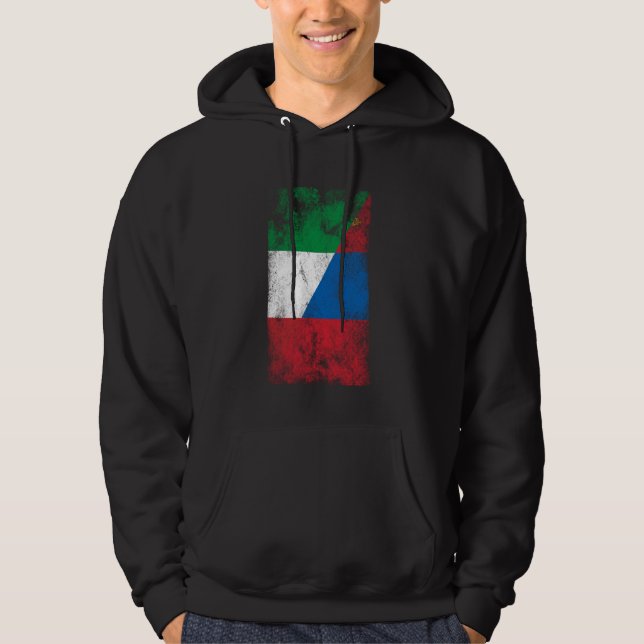 Veste À Capuche Italie Mongolie Drapeaux - Mongolie italienne (Devant)