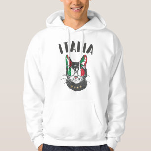Veste À Capuche Italie Soccer Chat Mascotte drapeau italien