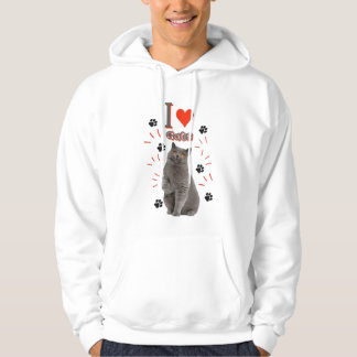 Veste À Capuche J’adore les chats – Conception de chat mignon et d