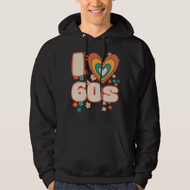 Veste À Capuche J'ADORE la rétro groovy des années 60 (Devant)