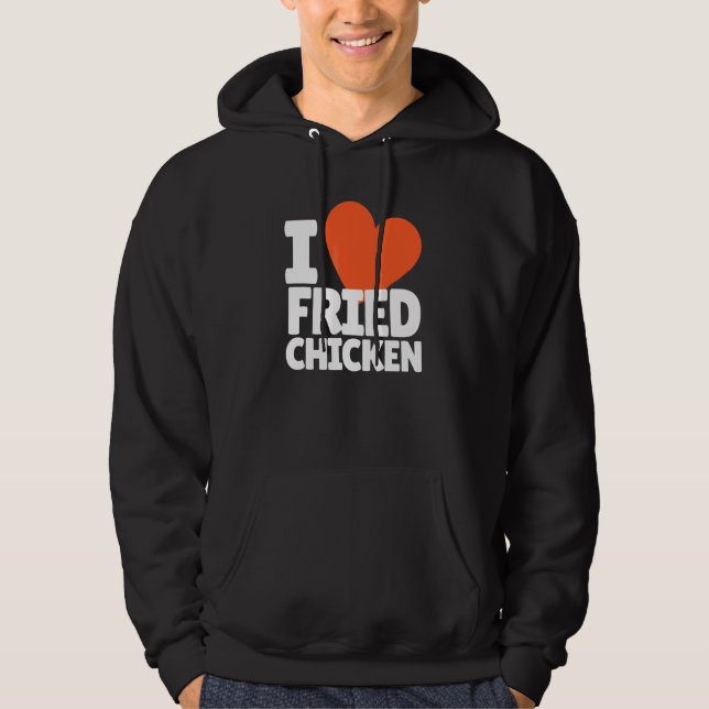 Veste À Capuche J'adore le cœur de poulet frit frit (Devant)