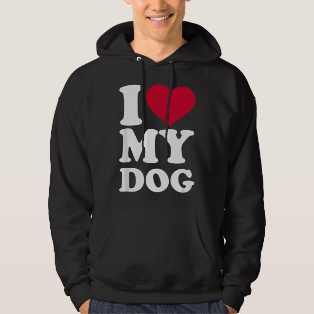 Veste À Capuche J'adore mon chien  (Devant)