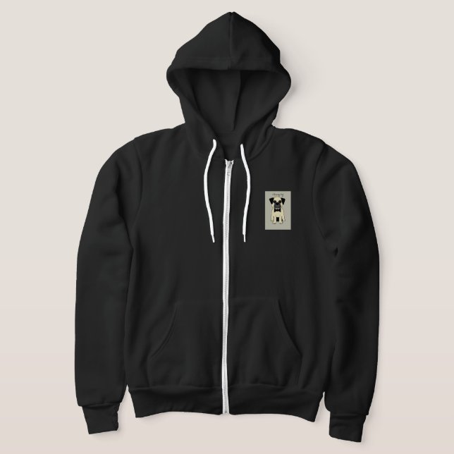 Veste À Capuche J'adore mon Pug (Poser)