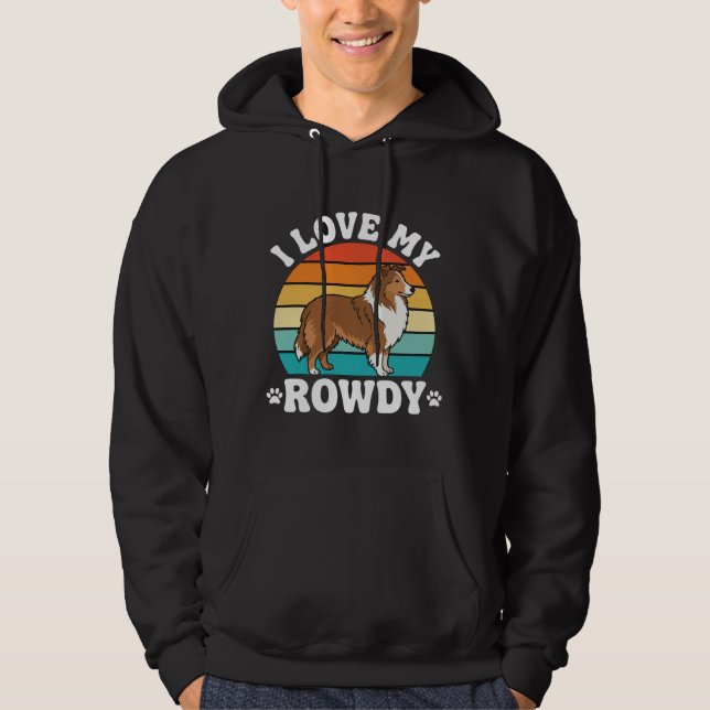 Veste À Capuche J'adore mon Sheltie rétro turbulent (Devant)