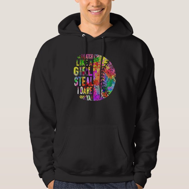Veste À Capuche J'Ai Attrapé Comme Une Fille Voler J'Ose Ya Softba (Devant)