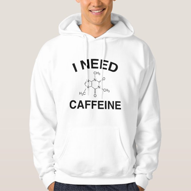 Veste À Capuche J'ai besoin de caféine (Devant)