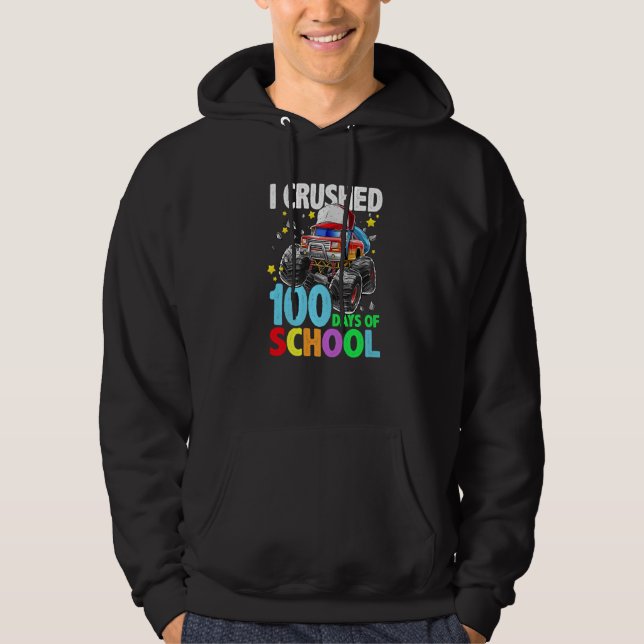 Veste À Capuche J'ai écrasé 100 jours d'école garçons Monster Truc (Devant)