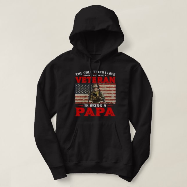 Veste À Capuche J'ai Papa Grandpa et Vétéran Nothing scares (Design devant)