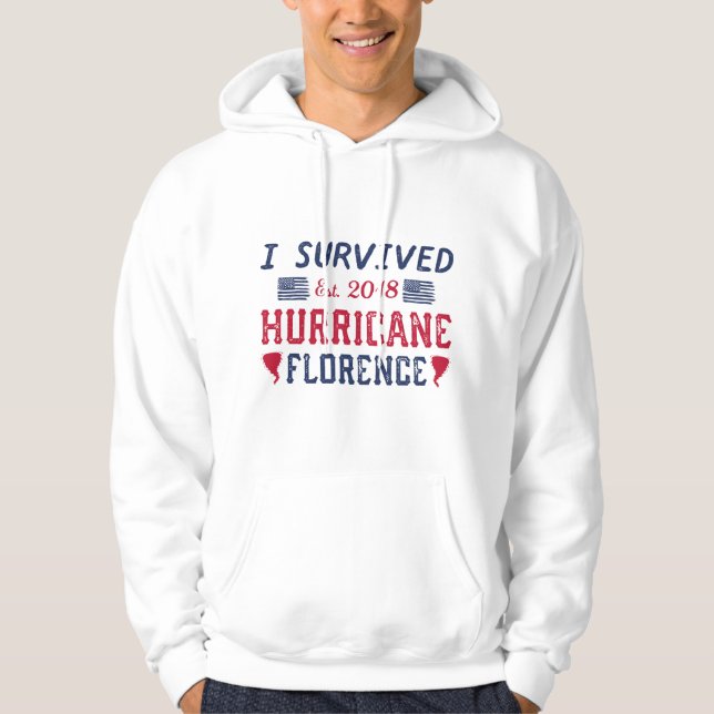 Veste À Capuche J'ai survécu à l'ouragan Florence (Devant)