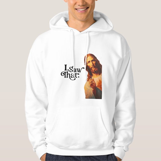 Veste À Capuche J'ai vu ça, Jésus Art, J'ai vu ça Jésus  (Devant)
