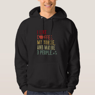 Veste À Capuche J'Aime Café Mon Yorkie Chien Propriétaire De Café 